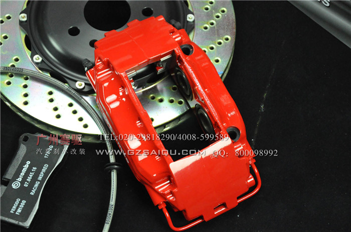 豐田漢蘭達(dá)2.7/3.5改裝BREMBO F50剎車套件 4活塞剎車鮑魚 大大縮短剎車距離